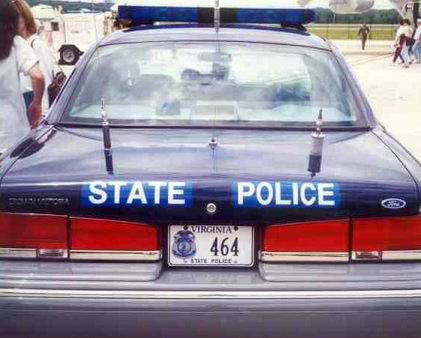 Virginia police license plate