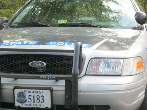 Virginia police license plate